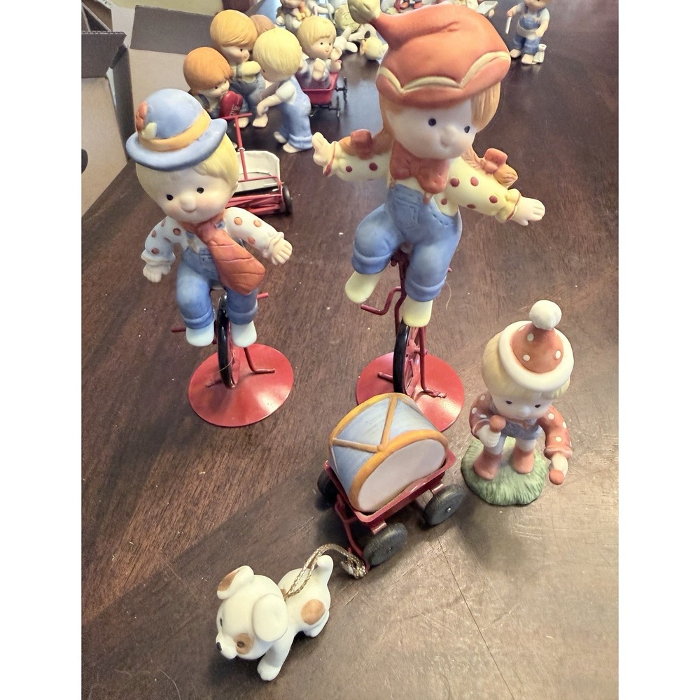 Enesco Country Cousins Circus Drum Unicycle lot of 4